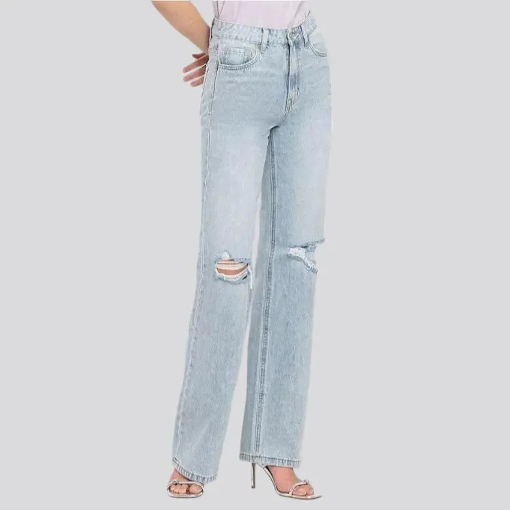 Street women's bleached jeans