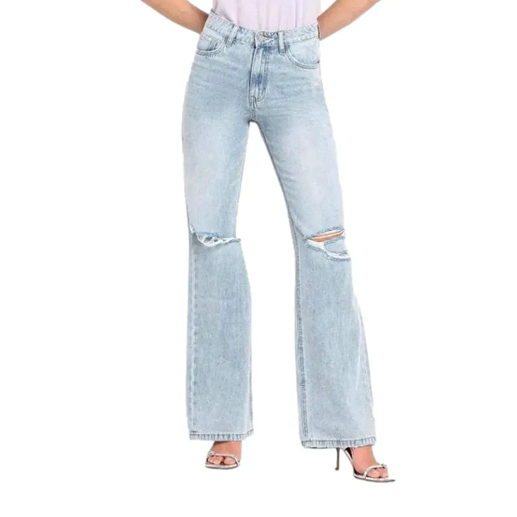 Street women's bleached jeans