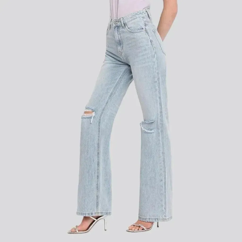 Street women's bleached jeans