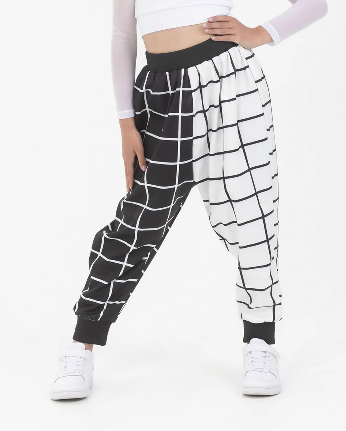 Studio 7, GEO PRINT HAREM PANTS, Black/White, Childs, CUHP02