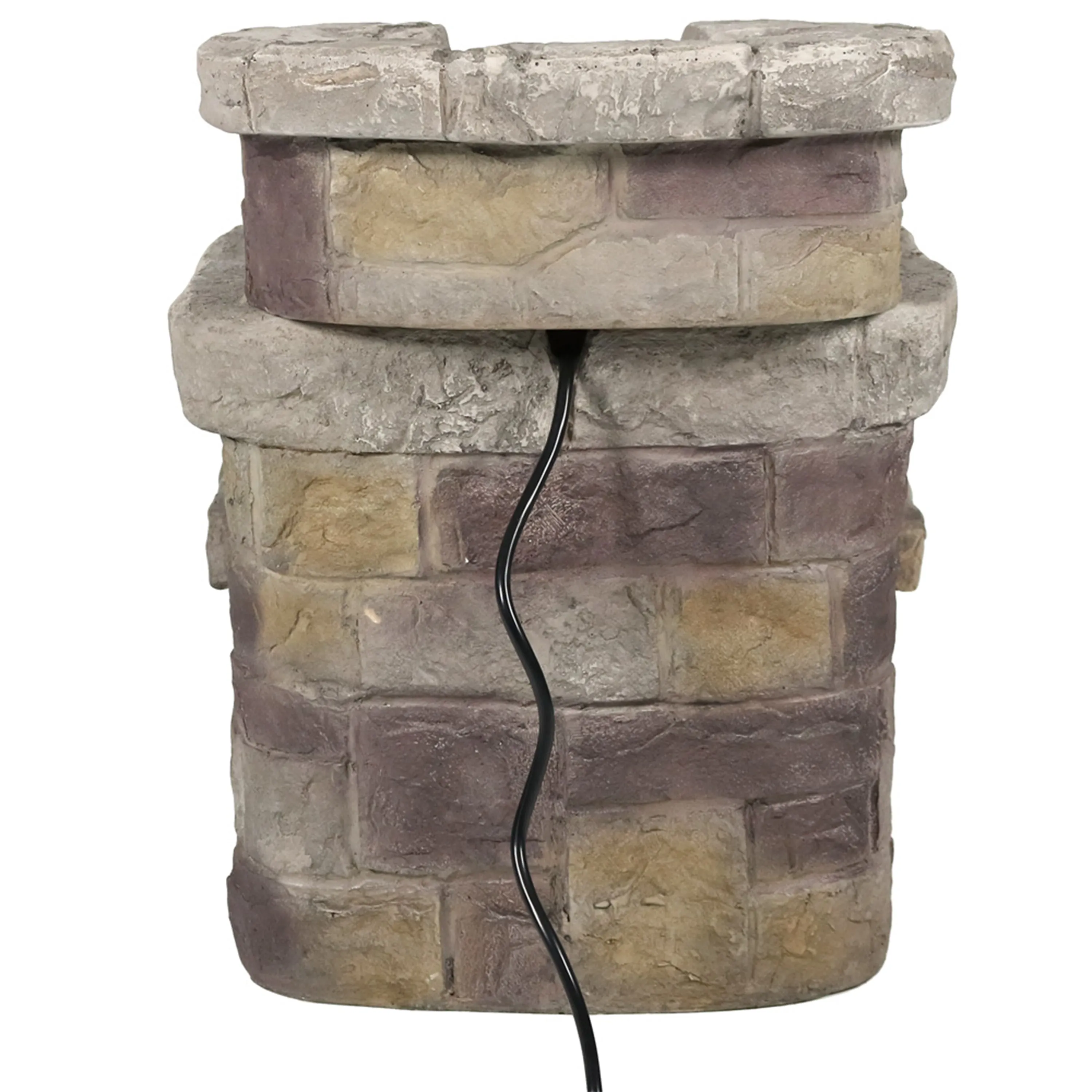 Sunnydaze 3-Tier Brick Steps Outdoor Fountain - 21"