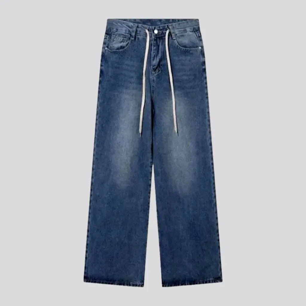 Tall-waistline street jeans