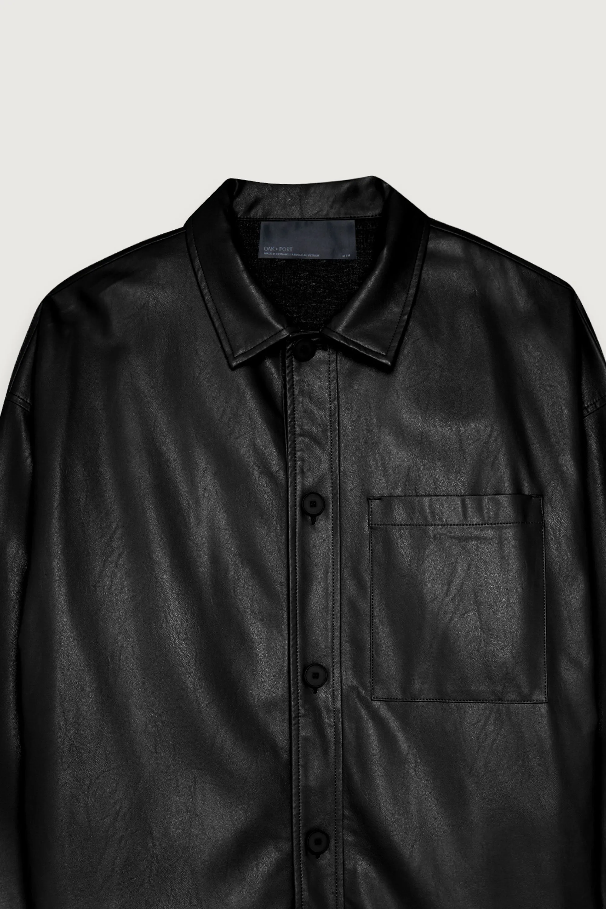 VEGAN LEATHER SHIRT JACKET