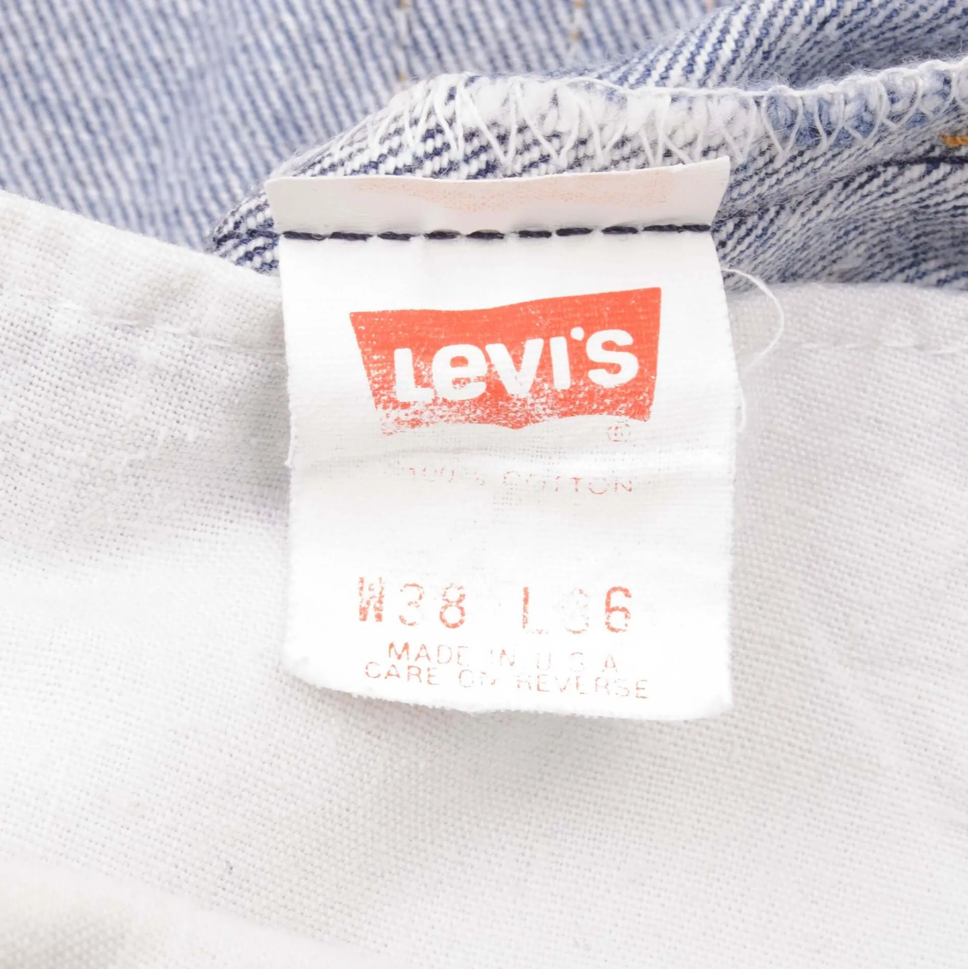 VINTAGE LEVIS 501 JEANS INDIGO 1980S SIZE W36 L33 MADE IN USA