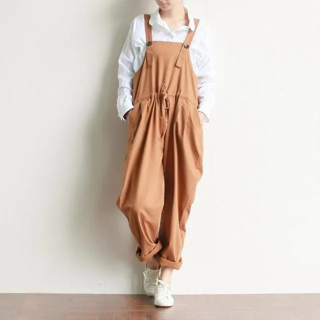 Vintage Pleated Linen Overall