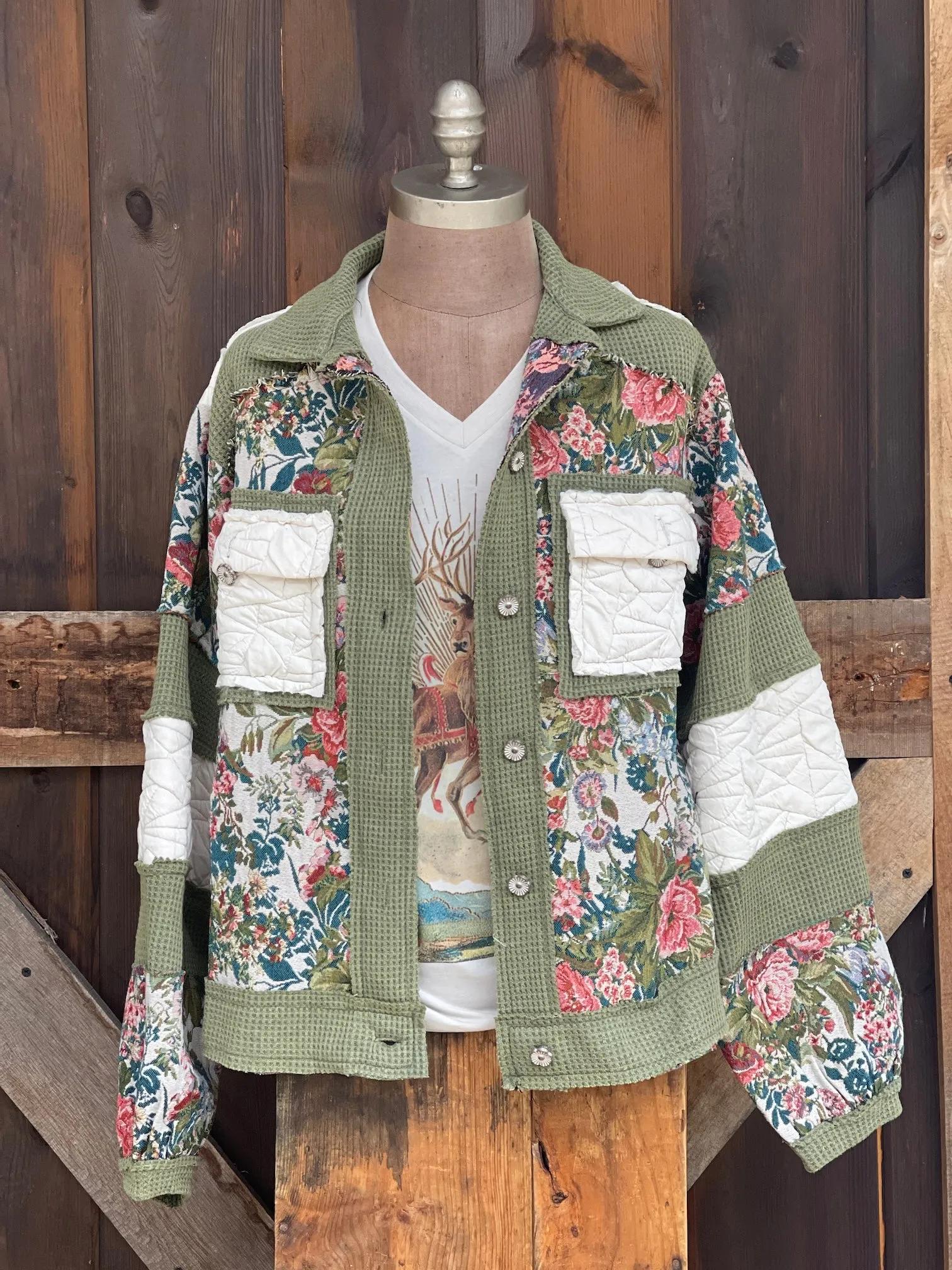 Vintage Wash Floral Layering Shacket