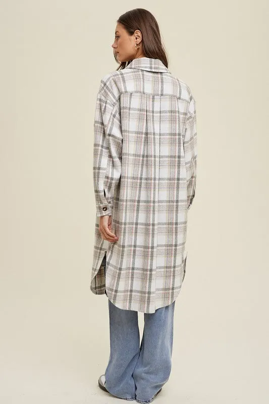 Violet Plaid Shacket Jacket