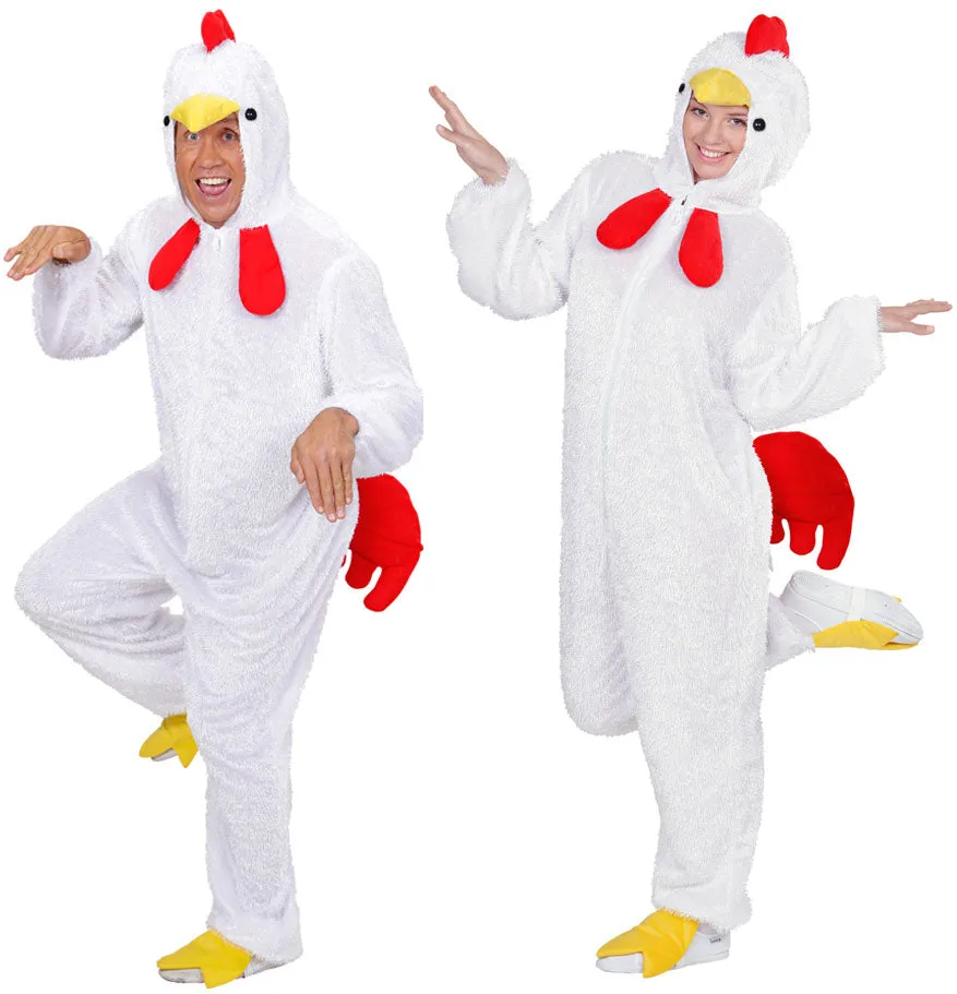 Weißes Huhn Plüschkostüm unisex