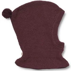 Wheat Balaclava Knitted Pomi Aubergine