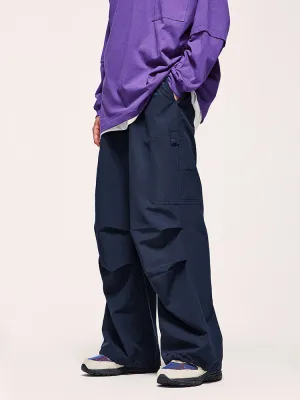 Wide-Leg Parachutist Pants With Drawstrings