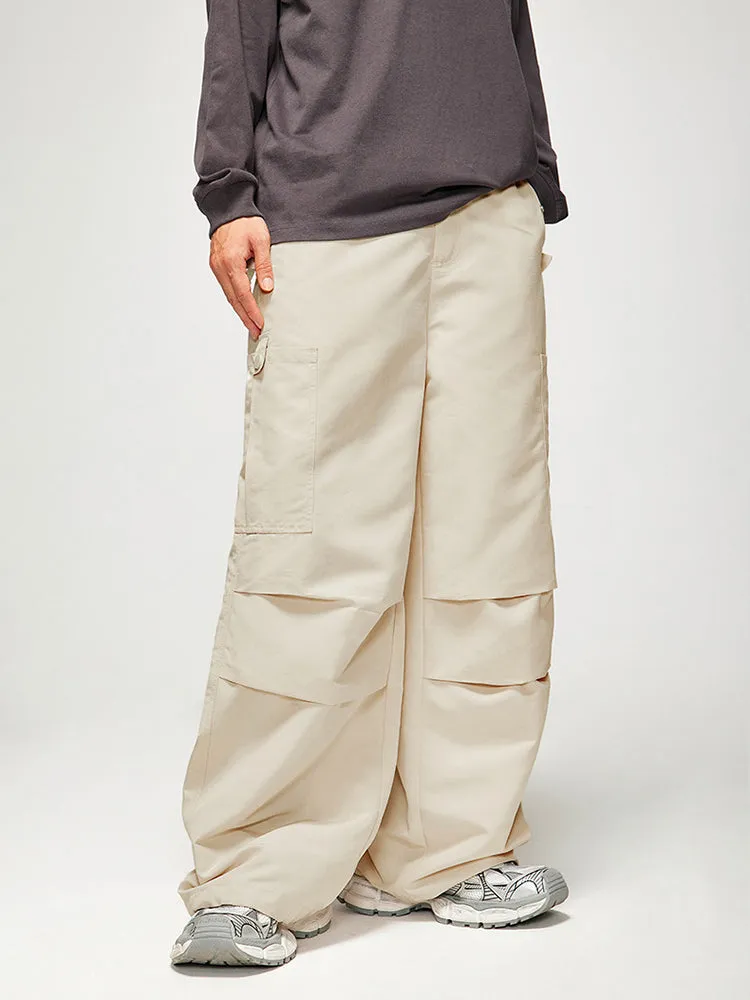 Wide-Leg Parachutist Pants With Drawstrings