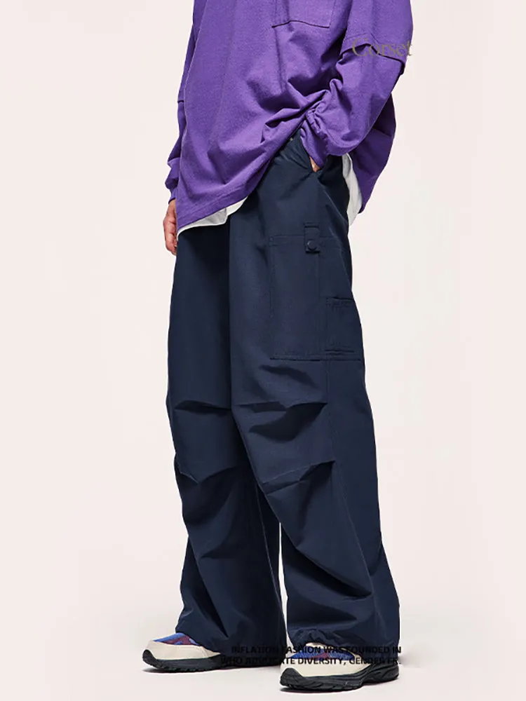 Wide-Leg Parachutist Pants With Drawstrings