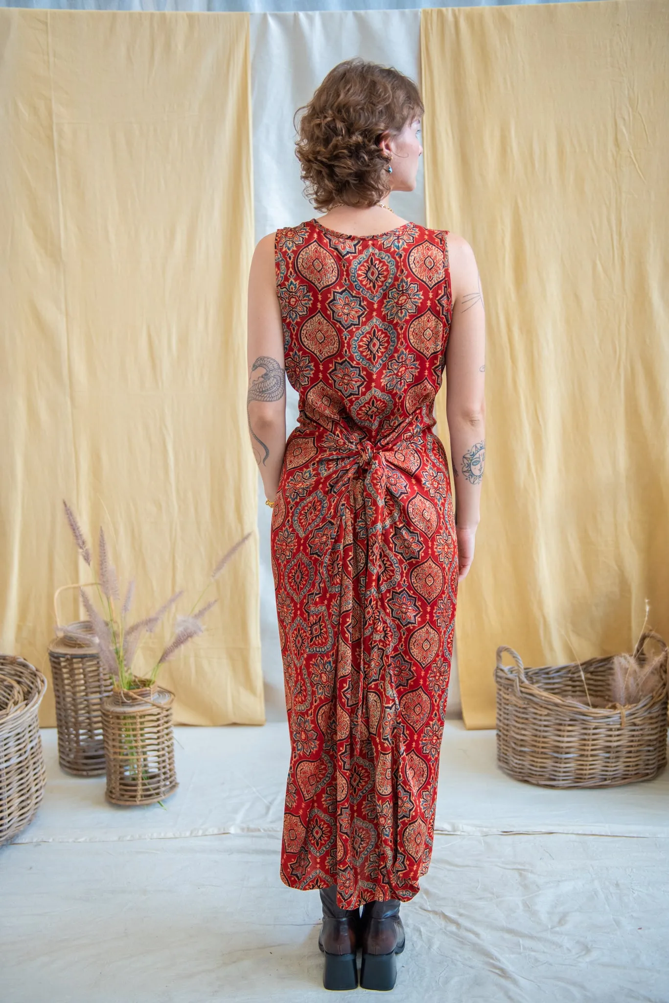 Wrap Dress - Red Indigo