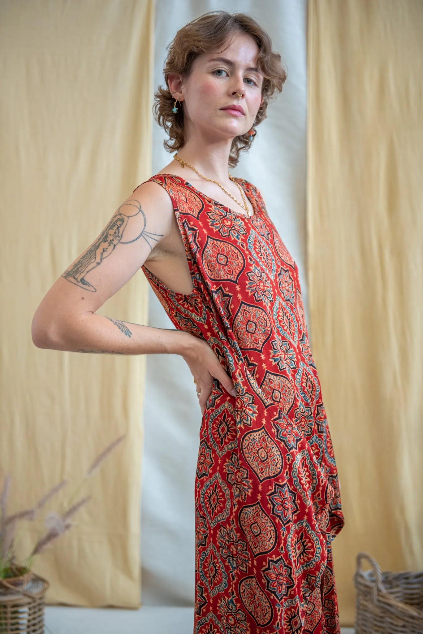 Wrap Dress - Red Indigo