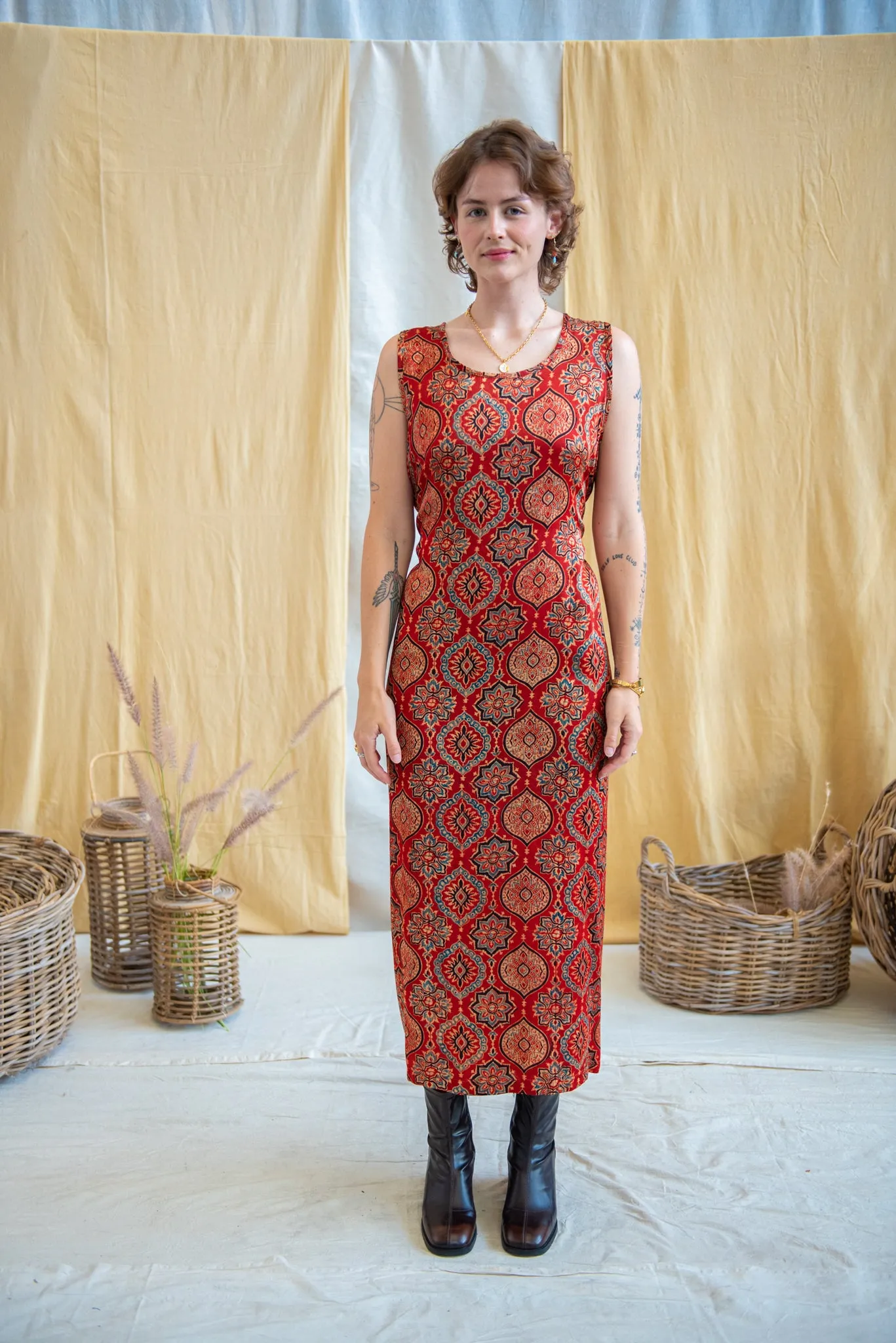 Wrap Dress - Red Indigo