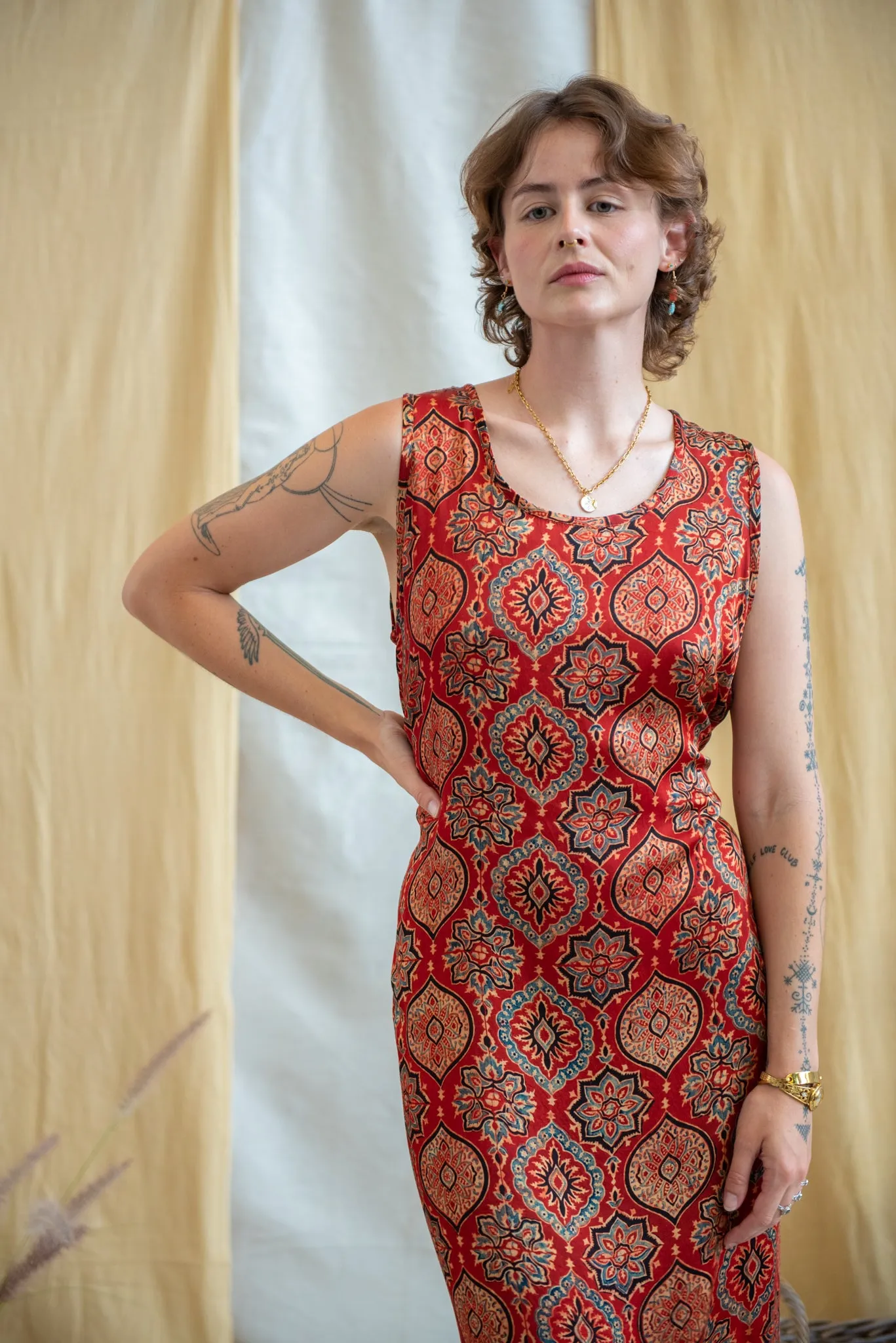 Wrap Dress - Red Indigo